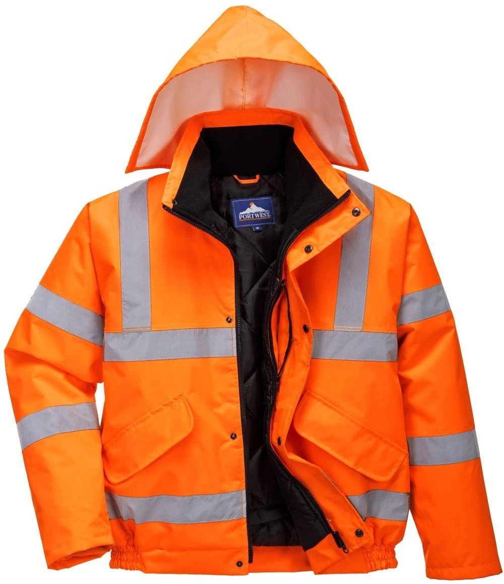 Portwest Bomber Hi-Vis Waterproof Jacket - Orange 5 Portwest Bomber Hi-Vis Waterproof Jacket - Orange - Image 3