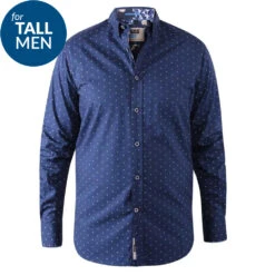 Duke D555 Chilton TALL All Over Micro Print Shirt - Navy