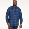 Duke D555 Bruce Long Sleeve Flannel Check Shirt - Blue -Famous Menswear Store 111410 bruce ls shirt blue 3