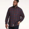 Duke D555 Thornwood Long Sleeve Flannel Check Shirt - Red Navy