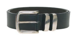 Duke D555 Noah Double Metal Loop Fashion Belt 3.5cm Width - Black