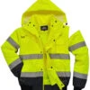 Portwest Hi-Vis Contrast Bomber Jacket Navy Trim - Yellow -Famous Menswear Store 2322209712f0b926dc48eb6672e4a03a