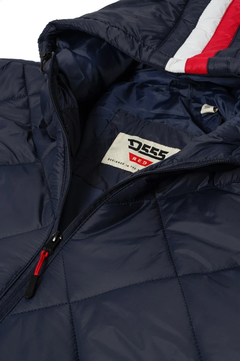 Duke D555 Angus Diamond Quilted Hooded Puffer Jacket - Navy 5 Duke D555 Angus Diamond Quilted Hooded Puffer Jacket - Navy - Image 3