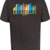 Duke D555 Hemford LA Skyline Print T-Shirt - Charcoal Marl -Famous Menswear Store 601012 hemford tee charcoal marl 1