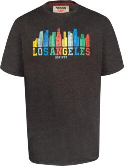 Featured Products 13 Duke D555 Hemford LA Skyline Print T-Shirt - Charcoal Marl