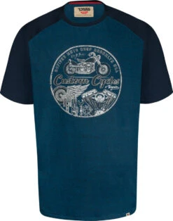Featured Products 22 Duke D555 Porter Custom Motorbike Print T-Shirt - Blue Twist