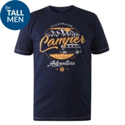 Duke D555 Hornsey TALL Official VW Camper Print T-shirt - Navy