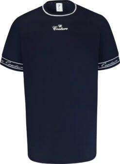 Duke D555 Ramsey Couture Trim Chest Print T-Shirt - Navy