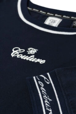 Duke D555 Ramsey Couture Trim Chest Print T-Shirt - Navy -Famous Menswear Store 601304 ramsey tee navy 3