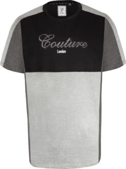 Duke D555 Felix Couture Cut And Sew Embroidered T-Shirt - Black