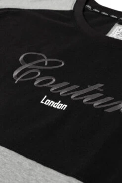 Duke D555 Felix Couture Cut And Sew Embroidered T-Shirt - Black 7 Duke D555 Felix Couture Cut And Sew Embroidered T-Shirt - Black -Famous Menswear Store 601306 felix tee black charcoal 3