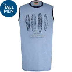 Duke D555 Bretton TALL Surf Board Chest Print T-Shirt - Blue