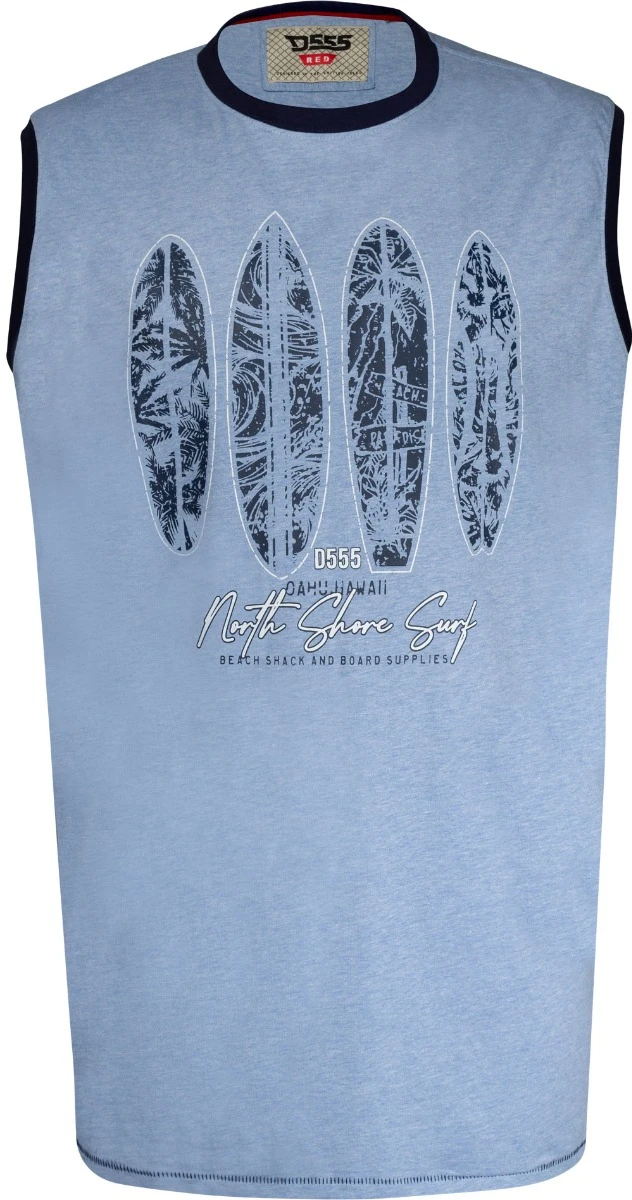 Duke D555 Bretton Surf Board Chest Print T-Shirt - Blue 3 Duke D555 Bretton Surf Board Chest Print T-Shirt - Blue