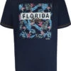Duke D555 Prestwick Florida Floral Print T-Shirt - Navy -Famous Menswear Store 601327 prestwick tee navy 1