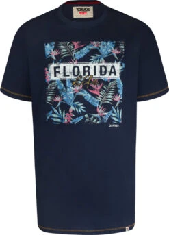 Duke D555 Prestwick Florida Floral Print T-Shirt - Navy