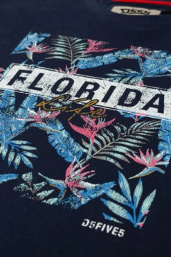 Duke D555 Prestwick Florida Floral Print T-Shirt - Navy -Famous Menswear Store 601327 prestwick tee navy 3