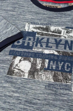 Duke D555 Standford Brooklyn Print T-Shirt - Blue Reno -Famous Menswear Store 601409 standford tee blue reno 3