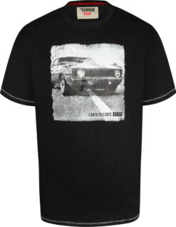 Duke D555 Kenton Retro Car Graphic Print T-Shirt - Black