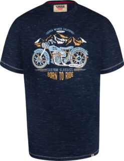 Duke D555 Josiah Motorbike Graphic Print T-Shirt - Navy Reno