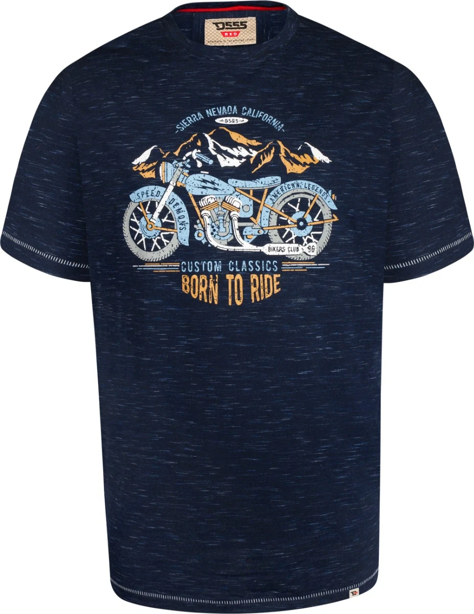 Duke D555 Josiah Motorbike Graphic Print T-Shirt - Navy Reno 3 Duke D555 Josiah Motorbike Graphic Print T-Shirt - Navy Reno