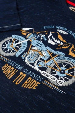 Duke D555 Josiah Motorbike Graphic Print T-Shirt - Navy Reno 7 Duke D555 Josiah Motorbike Graphic Print T-Shirt - Navy Reno -Famous Menswear Store 601427 josiah tee navy 3