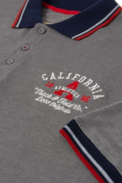 Duke D555 Mersea TALL Pique Polo Shirt With Embroidery - Grey -Famous Menswear Store 611305 mersea polo grey marl 3 1