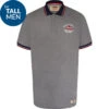 Duke D555 Mersea TALL Pique Polo Shirt With Embroidery - Grey -Famous Menswear Store 611305 mersea tall polo grey marl 1 main
