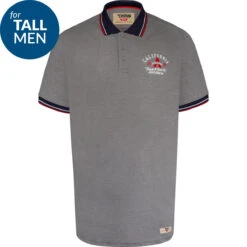 Duke D555 Mersea TALL Pique Polo Shirt With Embroidery - Grey
