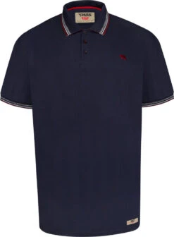 Duke D555 Benjamin 1 Short Sleeve Tipped Polo Shirt - Navy