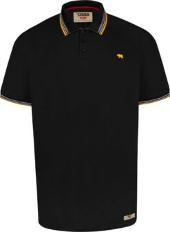 Duke D555 Benjamin 2 Short Sleeve Tipped Polo Shirt - Black