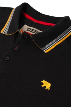Duke D555 Benjamin 2 Short Sleeve Tipped Polo Shirt - Black -Famous Menswear Store 611401 benjamin 2 ss polo black 3