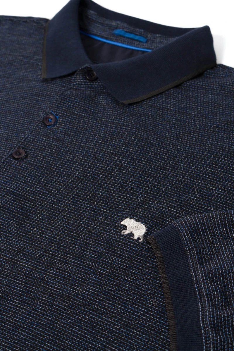 Duke D555 Bradley Jacquard Jersey SS Polo Shirt - Navy 5 Duke D555 Bradley Jacquard Jersey SS Polo Shirt - Navy - Image 3