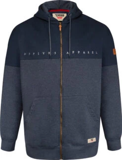 Duke D555 Moreton Chest Embroidery Full Zip Hoody - Navy