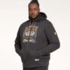 Duke D555 Knebworth Chest Print Full Zip Hoodie - Washed Black -Famous Menswear Store 641405 knebworth hoodie black 3