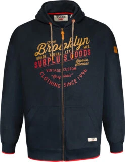 Duke D555 Worcester Brooklyn Chest Print Full Zip Hoody - Navy