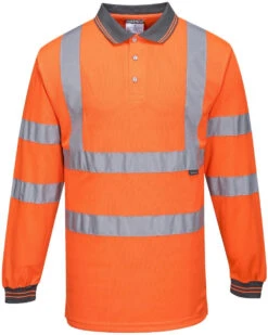 Portwest Long Sleeve Hi-Vis Polo Shirt - Orange 5 Portwest Long Sleeve Hi-Vis Polo Shirt - Orange -Famous Menswear Store 6d91f72b8245b3cbbcbdfea91c377e60