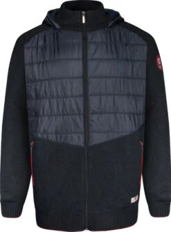 Duke D555 Norbury Full Zip Bonded Fleece Hooded Jumper - Navy