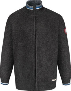 Duke D555 Salvatore Plain Knit Full Zip Sweatshirt - Black Marl