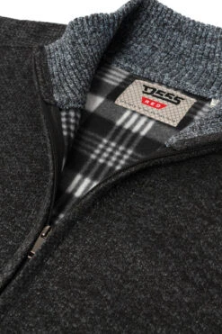 Duke D555 Salvatore Plain Knit Full Zip Sweatshirt - Black Marl -Famous Menswear Store 801410 salvatore1 sweat black marl 3