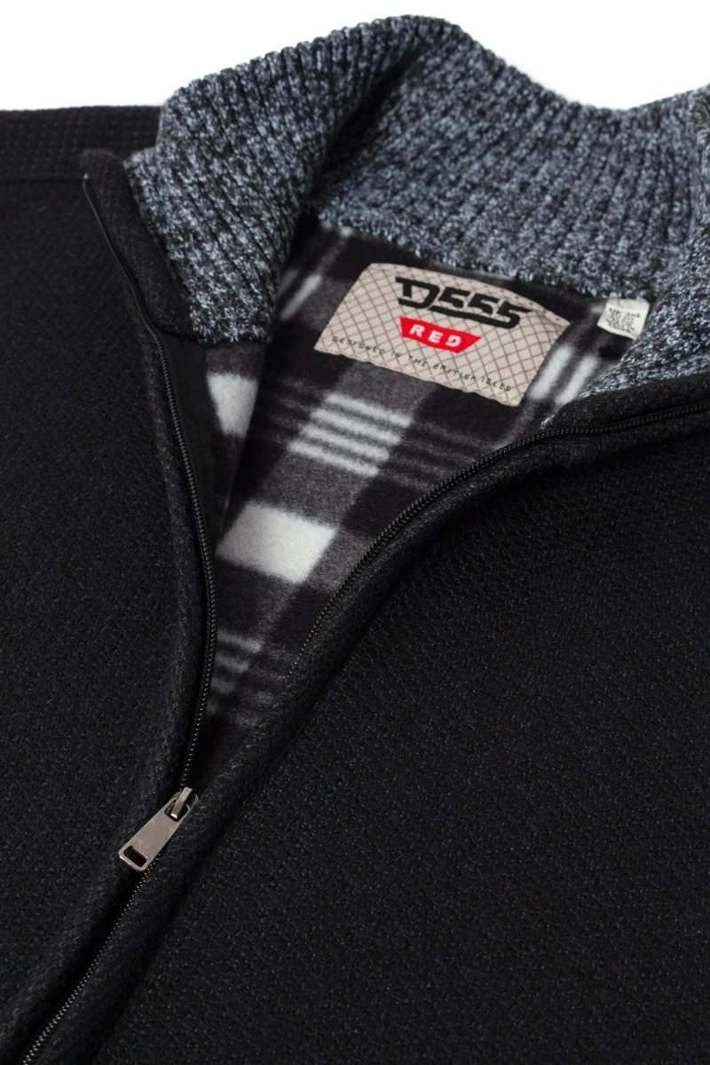 Duke D555 Salvatore Plain Knit Full Zip Sweatshirt - Navy 5 Duke D555 Salvatore Plain Knit Full Zip Sweatshirt - Navy - Image 3