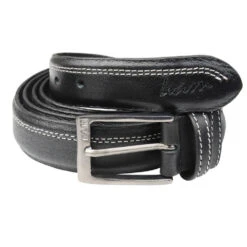 Kam Leather Trousers Belt - Black