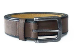 Duke D555 Burnished Edge Leather Belt In Brown