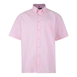 Kam Oxford Classic Short Sleeve Shirt - Pink