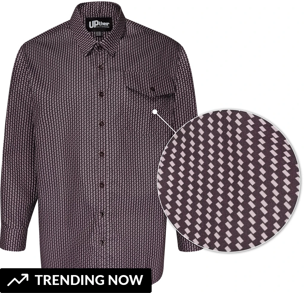 Uptheir Kura All Over Dobby Print Shirt - Granite Grey 3 Uptheir Kura All Over Dobby Print Shirt - Granite Grey