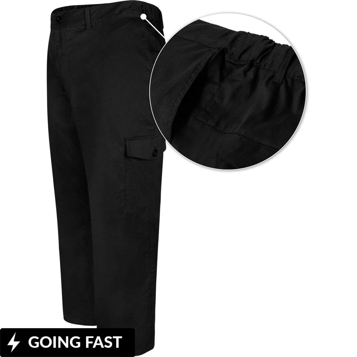 Uptheir Mali Elasticated Waist Cargo Pants - Jet Black 3 Uptheir Mali Elasticated Waist Cargo Pants - Jet Black