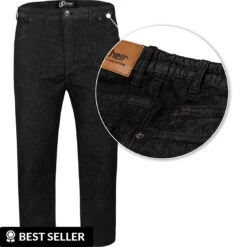 Uptheir Powerful Elasticated Waistband Jeans - Black