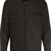 Uptheir Qin All Over Check Long Sleeve Shirt - Orange Navy -Famous Menswear Store bc upt qin ls shirt orange black