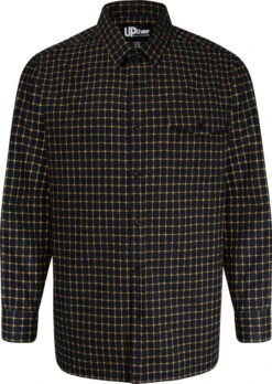 Uptheir Strickland All Over Check Long Sleeve Shirt - Orange Navy