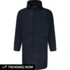 Uptheir Rockling Hooded Long Line Mac - Navy -Famous Menswear Store bc upt rockling jacket navy 1