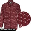 Uptheir Terek All Over Botanical Print Shirt - Cabernet -Famous Menswear Store bc upt terek ls shirt cabernet 0 circle
